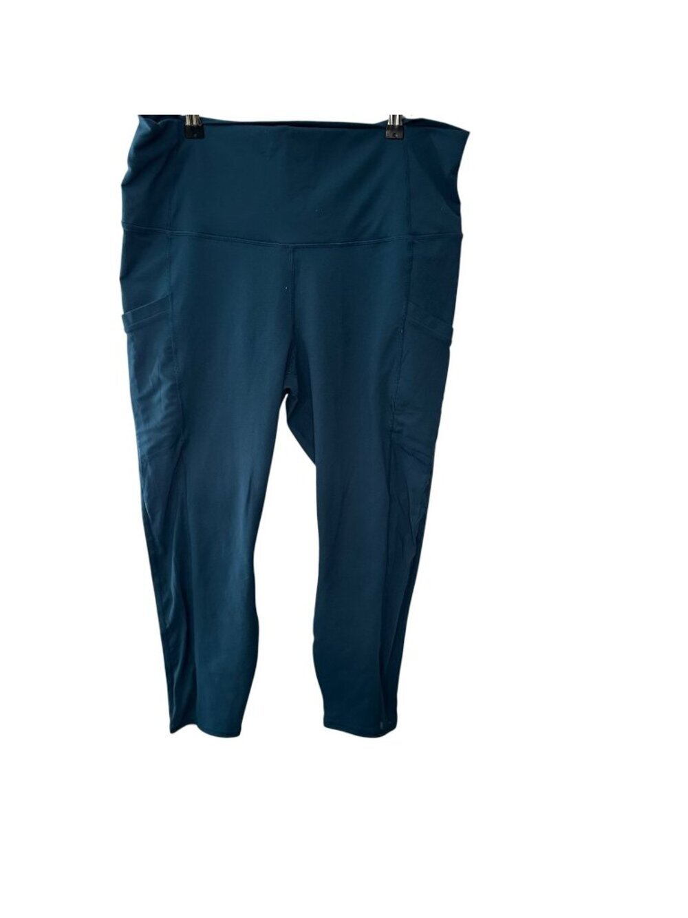 Fabletics PowerHold Mesh Pocket Crop Leggings Teal Blue Active Yoga Athletic 1X